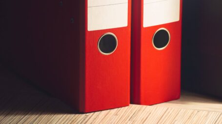 two red binders