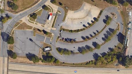 bird's eye view of UAMS Ray Winder Parking lot