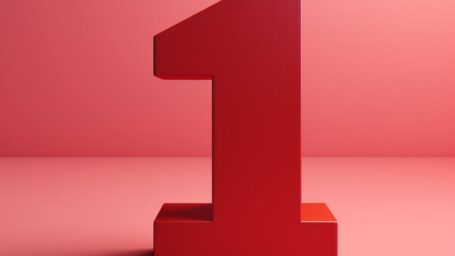 the number one on a red background