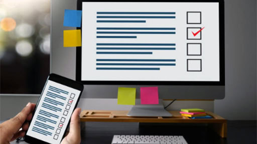Computer Screen with a check list