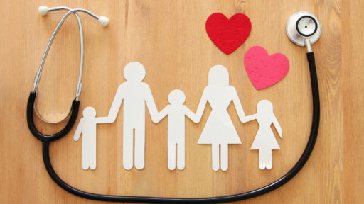 Paper doll family, paper heart